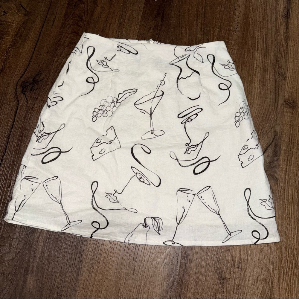 Peppermayo Black & White Martini Mini Skirt